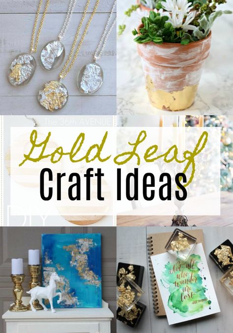 Beautiful Gold Leaf Craft Ideas via @resincraftsblog Gold Leaf Foil Diy Projects, How To Use Gold Foil Flakes, Gold Leaf Ideas Projects, How To Gold Leaf, Diy Gold Leaf Art, Gold Leaf Projects, Gold Leaf Crafts, How To Use Gold Leaf Sheets, Gold Leaf Ideas