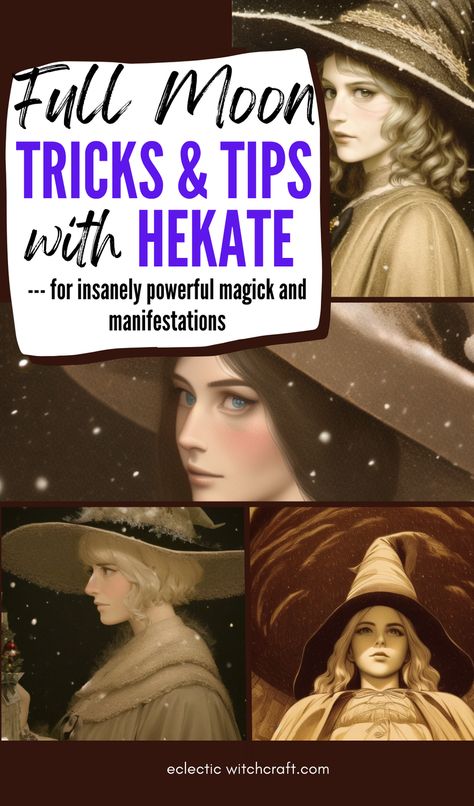 Are you ready to start working with Hekate on a full moon? If so, this guide is perfect for you! These simple tricks will teach you everything you need to know. Hekate is known as one of the most important goddesses in Wicca and witchcraft. But she can also be difficult to understand if you don't have any experience with her energy. Follow these tips and you'll soon find yourself able to use some amazing powers from your own inner self during ritual. Hekate New Moon Ritual, Hekate Full Moon Ritual, Hekate Ritual, Full Moon Goddess, Divination Magic, Full Moon Tarot, Goddess Hekate, Full Moon Spells, Mother Moon