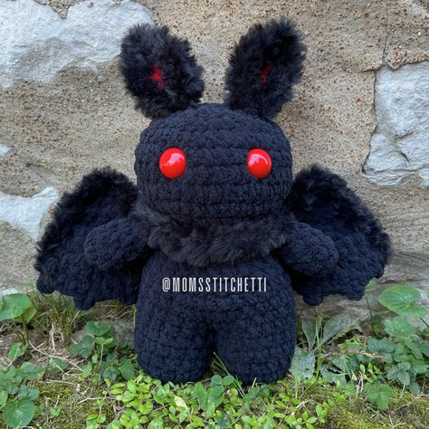 Patterns – Moms Stitchetti Mothman Amigurumi Pattern Free, Creepy Crochet Plushies, Crochet Mothman Pattern Free, Mothman Crochet Pattern, Mothman Crochet Pattern Free, Creepy Crochet Pattern, Cryptid Plush, Crochet Cryptid, Cryptid Crochet