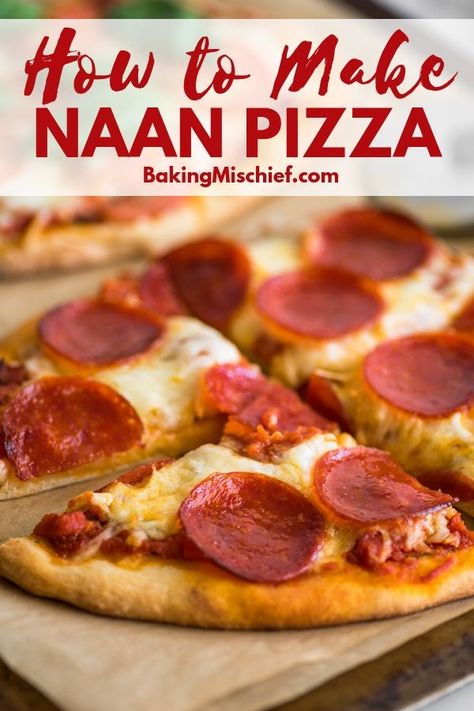 Best Homemade Pizza Sauce, Easy Naan, The Best Homemade Pizza, Naan Bread Pizza, Naan Pizza Recipes, Naan Pizza, Best Homemade Pizza, Whole Wheat Pizza, Naan Recipe