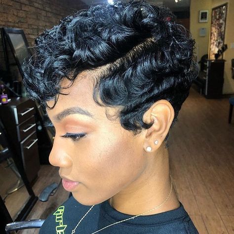 Lovely Soft Curls @artistry4gg - https://blackhairinformation.com/hairstyle-gallery/lovely-soft-curls-artistry4gg/ Black Hair Short Cuts, Short Black Hair, Short Sassy Hair, Sassy Hair, Pixie Cut Wig, Short Pixie Cut, Cute Hairstyles For Short Hair, Bob Ross, American Woman