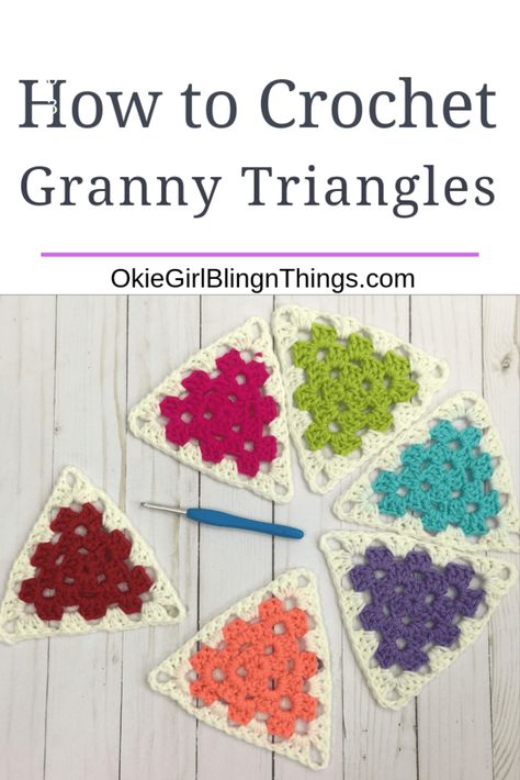 Crochet Triangle Pattern, Granny Square Patterns, Sunburst Granny Square, Afghan Squares, Crochet Granny Squares, Crochet Bunting, Granny Stitch, Crochet Pieces, Crochet Hearts