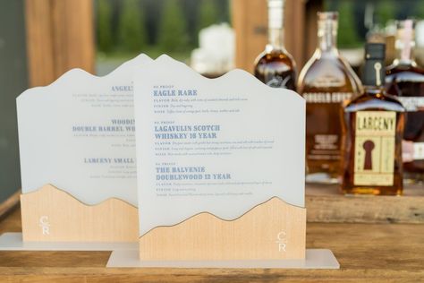 wedding bourbon bar - advice post on how much to buy Bourbon Bar Wedding, Bourbon Wedding, Autumn Barn Wedding, Fall Barn Wedding, Leesburg Virginia, Bourbon Bar, Modern Wedding Stationery, Wedding Stationery Suite, Wedding Marketing