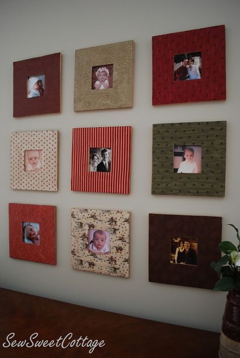 DIY Fabric Picture Frames && I was thinking some mod podge scrap book… Furniture Remodeling, Diy Photo Frames, Diy Picture Frames, Fabric Pictures, Gallery Wall Frames, Framed Fabric, Frame Crafts, Ryan Reynolds, Crafty Diy