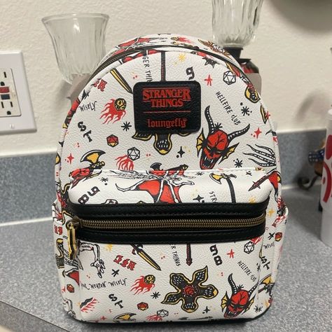 brand new stranger things loungefly Stranger Things Loungefly, Stranger Things Backpack, Stranger Things Wall, Tiny Backpack, Stranger Things Cosplay, Stranger Things Funko Pop, Cute Mini Backpacks, Stranger Things Stuff, Stranger Things Tv