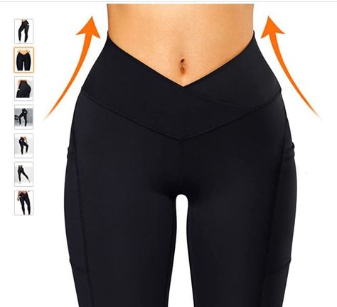 High Waisted Crossover Leggings with Pockets Yoga Pants Crossover Leggings, Running Yoga Pants, Yoga Pants With Pockets, Leggings With Pockets, Pants With Pockets, Black 7, Yoga Pants, Crossover, For Free