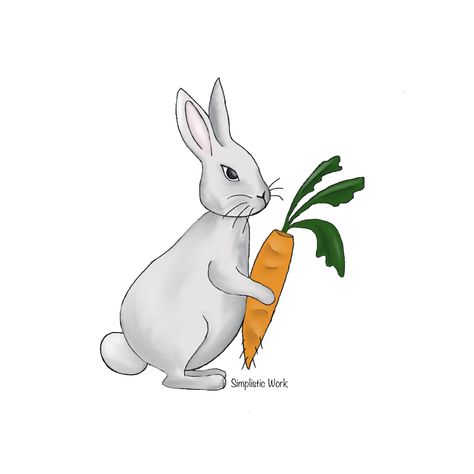 Check out this simple hand drawn bunny with a carrot. #easter #bunny #spring #drawing #handdrawn #simple #simplistic #simplisticwork Bunny With Carrot Drawing, Simple Bunny Drawing, Carrot Drawing, Bunny With Carrot, Spring Drawing, Easter Drawings, Bunny Drawing, Easter Bunny, Carrots