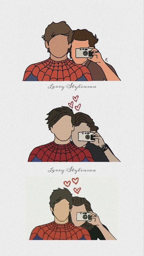 Larry Stylinson Fan Art, One Direction Drawings, Art Spiderman, One Direction Art, Gambar One Direction, Harry Styles Hot, Larry Shippers, Harry 1d, One Direction Wallpaper