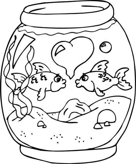 Valentine Pictures To Color, Valentine Coloring Sheets, Printable Valentines Coloring Pages, The Rainbow Fish, Fish Coloring Page, Valentines Day Coloring Page, Valentine Coloring Pages, Heart Coloring Pages, Love Coloring Pages