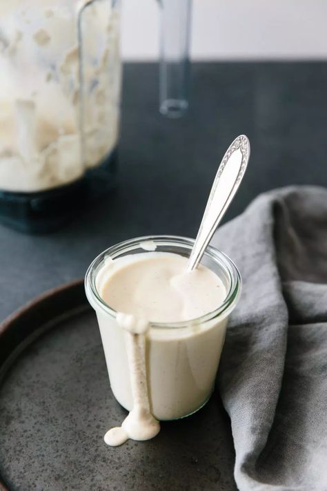 The Best Vegan Alfredo Sauce | Downshiftology Dairy Free Alfredo, Dairy Free Alfredo Sauce, Dole Recipes, Vegan Sauce Recipes, Homemade Cashew Milk, Vegan Alfredo Sauce, Flexitarian Recipes, Vegan Alfredo, Sandwhich Recipes