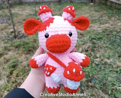 Crochet Mushroom Cow Plushie/ Amigurumi cow plush/ Chubby Cow/ animal plushies/ Crochet Plushies/ Cute/ Farm animal/ kawaii/ Christmas gift Crochet toys free patterns easy #crochettoysfreepatternseasy #crochet #crochettoy #crochetpattern #crochetpatterns 4.824 Mushroom Cow, Plushies Crochet, Animal Plushies, Plushie Amigurumi, Cow Plush, Plushies Cute, Cow Toys, Diy Crochet Toys, Crochet Toys Free Patterns