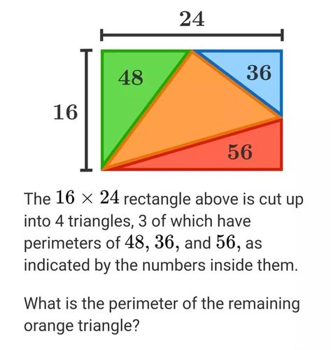 Come on challenge yourself ..Have a try to a very famous problem .. Find the perimeter of orange triangle.... All the best..🖍🖊✏😎👍👌✌… Perimeter Of Triangle, Find The Perimeter, Math Tricks, Challenge Yourself, Science Experiments, All The Best, Games To Play, Pie Chart, Science