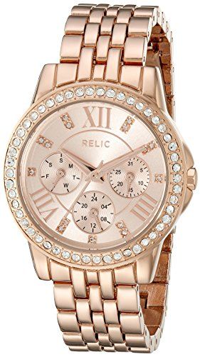 Relic Womens ZR15755 Layla Rose Gold Watch >>> See this great product.Note:It is affiliate link to Amazon. #WomensWatches Watches Woman, Watches Pink, Pink Gold Jewelry, Relic Watches, Fossil Watches Women, Mens Designer Watches, Metal Dress, Gold Watches, Gold Models