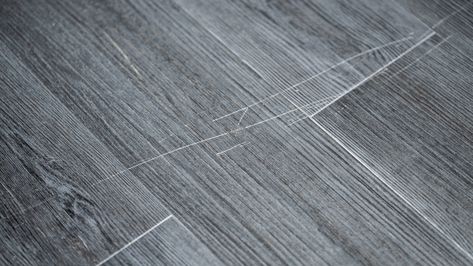 How to Repair a Small Tear, Scratch, or Gouge in Your Vinyl Floor Repair Scratched Wood, Vynal Flooring, Scratched Wood Floors, Wood Floor Repair, Grey Vinyl Flooring, Vinyl Wood Flooring, Scratched Wood, Vinyl Floors, Lvp Flooring