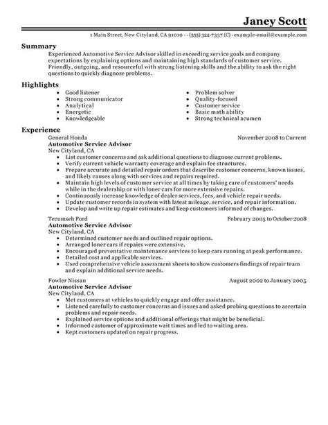 Customer Service Advisor Resume Sample Resume Aesthetic, Resume Profile Examples, Customer Service Resume Examples, Resume Summary Examples, Sales Resume Examples, Cv Example, Customer Service Resume, Resume Objective Statement, Resume Profile