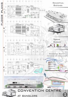 Convention Center | Kripal Singh Bhadouria Convention Centre Plan, Convention Center Plan, Milktea Shop, Convention Center Design, Auditorium Plan, Resort Plan, Architecture Design Process, Conceptual Sketches, Convention Hall