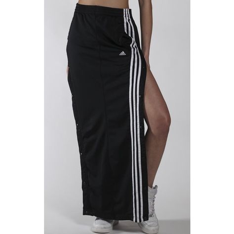 Vintage Rework Adidas Tearaway Maxi Skirt ($80) ❤ liked on Polyvore featuring skirts, adidas, vintage maxi skirt, ankle length skirts, vintage skirts and long skirts Track Skirt Outfit, Tennis Costume Ideas, Reworked Skirt, Bloke Core, High Fashion Hair, Adidas Skirt, Health Goth, Skirts Vintage, Vintage Maxi Skirt