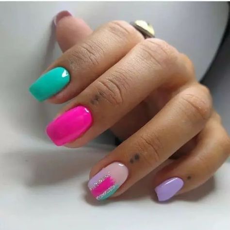 Chic Short Gel Nails - Radiant Summer Pink Designs Summer Nails 2023 Color Trends, Nails 2023 Color Trends, 2023 Color Trends, Summer Nails 2023, Multicolored Nails, Summer Gel Nails, Finger Nail Art, 2023 Color, Trendy Nail Art Designs