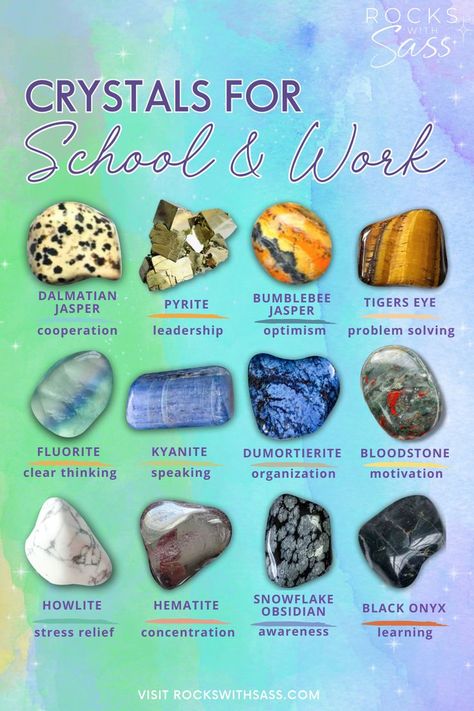 Maximize your productivity at school or work with our exclusive collection of power-boosting crystals.  Perfect for students and professionals alike, click to explore our collection and find your perfect crystal companion for success. #ProductivityCrystals #WorkSuccess #SchoolEssentials Good Grades Crystals, Spells For School Success, Crystals For Spiritual Growth, Crystals For Good Grades, Crystals For Studying And Focus, Crystals For Students, Crystals For Teachers, Crystals For Productivity, Study Crystals