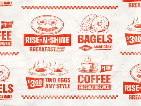 Diner Branding, Diner Logo, Great Logo Design, Katie Anderson, Vintage Diner, Retro Diner, Food Graphic Design, Restaurant Branding, Design Jobs