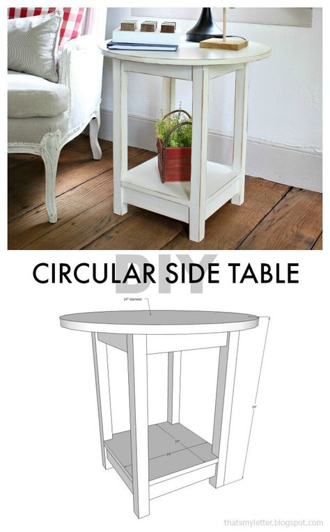 Side Table Plans, Tools Cabinet, Circular Side Table, Wood Projects Plans, Diy Side Table, Outdoor Benches, Free Furniture, Diy Holz, Wood Plans