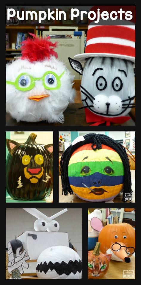 Literary Character Pumpkins, Disguised Pumpkin Project, School Pumpkin Contest, Kids Book Character Pumpkins, Pumpkin School Projects, Story Pumpkin Project, Childrens Book Pumpkin Decorating, Book Character Scarecrow Ideas, Literary Pumpkin Decorating