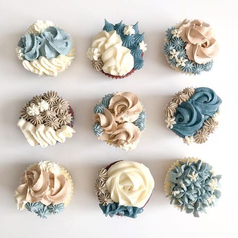 Boho Cupcakes, Bohemian Wedding Cake, Spring Cupcakes, Floral Cakes, Blue Cupcakes, Colorful Cupcakes, Floral Cupcakes, Baby Shower Brunch