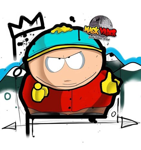 South Park Tattoo, Cartman South Park, South Park Anime, South Park Funny, Eric Cartman, South Park Characters, Knee Tattoo, Art Wall Kids, Rock Painting