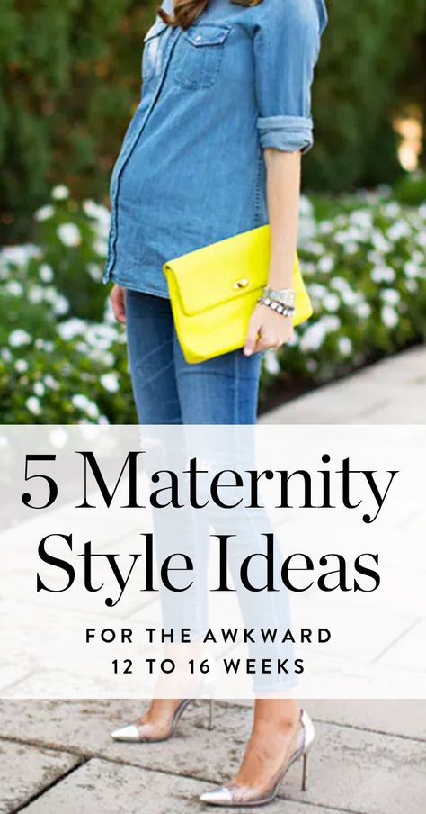 Here are 5 style ideas to work into your first-going-on-second trimester wardrobe. Dressing The Bump Second Trimester, 2nd Trimester Work Outfits, Maternity Outfits 1st Trimester, Second Trimester Outfits Work, Second Trimester Style, Second Trimester Maternity Outfits, Early Second Trimester Outfits, Fall Second Trimester Outfit, 2nd Trimester Fashion