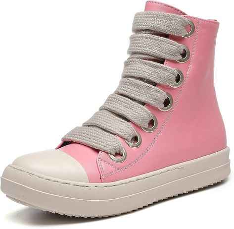 MOFEEDOUKA Womens High Top Sneakers Thick Shoe Laces PU Leather Comfort Platform Walking Shoes wi... | Amazon (US) Women High Top Sneakers, Baddie Outfits, Walking Shoes, Leather Sneakers, High Top, Womens Sneakers, Sneakers Fashion, Shoe Laces, Top Sneakers