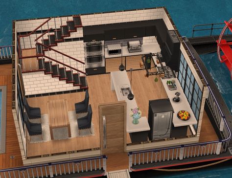 Sims Freeplay Boat House Ideas, Boat House Ideas, Luxury House Ideas, Villa Classic, Casas The Sims Freeplay, Sims Freeplay Houses, Anime House, Sims Houses, Sims Builds