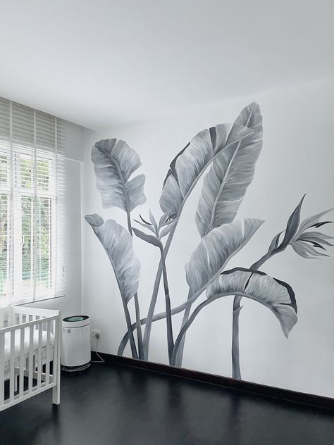 Wall Painting Inspiration, Inspiration Art Ideas, Wall Paint Inspiration, Ceiling Murals, Nursery Mural, Mural Ideas, Bird Of Paradise, Mural Painting, Inspiration Art