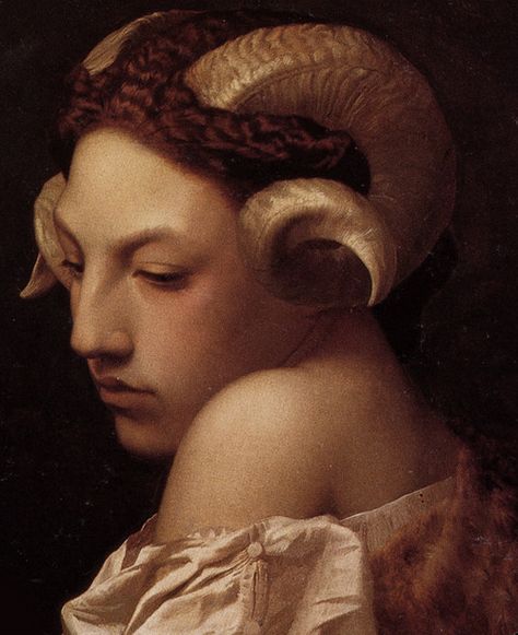 Paintings (mostly) — Head of a Woman with the Horns of a Ram, Jean-Léon... Jean Leon Gerome, Art Baroque, Rennaissance Art, Ram Horns, Art Noir, Historical Painting, Classic Paintings, Arte Inspo, Art Et Illustration