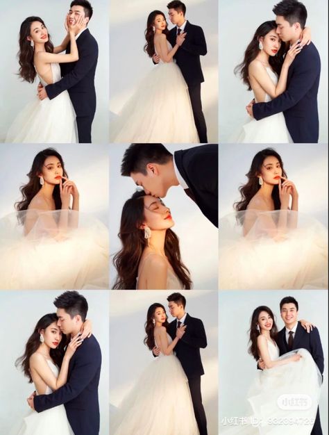 Bride Portrait Poses, Stunning Wedding Rings, Elegant Bride And Groom, Romantic Picture, Pre Wedding Photoshoot Outfit, Korean Wedding Photography, Wedding Photo Studio, Wedding Photoshoot Props, Wedding Portrait Poses