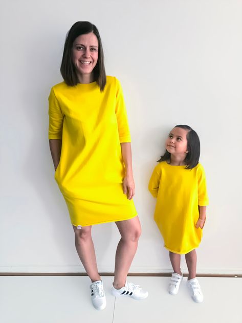 Mommy and me sweater dress sewing pattern Oversized Sweater Pattern, Oversize Sweater Pattern, Long Sweatshirt Dress, Girls Sweatshirt Dress, Mom And Daughter Matching, Sewing Dress, Girls Dress Sewing Patterns, Sweater Dress Oversized, Girl Dress Pattern