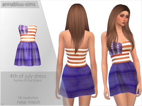 American Clothes, 4th Of July Dresses, Clothing Female, Sims 4 Update, Ts4 Cc, Dress Home, The Sims Resource, Custom Content, Sims Resource