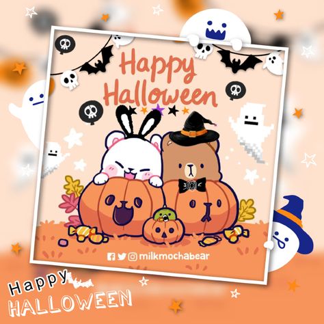 Happy Halloween 👻🎃 fan edit Milk Mocha Halloween, Milk And Mocha Bear Halloween, Milk And Mocha Halloween, Milk And Mocha, Milk Mocha, Mocha Bear, Halloween Pfp, Bear Halloween, Hand Sticker