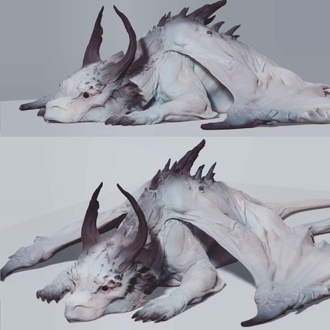 Dragons With Fur, Dragon With Fur, Dragon Concept Art, Dragon Poses, Creature Drawings, Fantasy Creatures Art, Creatures Art, Mythical Creatures Art, Monster Design