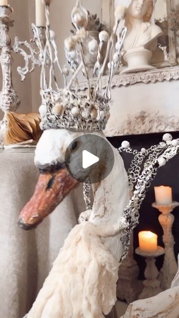 Katarzyna Bujnowska on Instagram: "Magical Swan Queen sculpture ✨🦢✨ Now at my store . Link in bio #swansculpture #swanqueen #majestic #artforsale #papermacheart #brocantestyle #christmasdecor #frenchcountrystyle #magicalart #catarzynahomelifestyle" Swan Ornament, Swan Queen, Paper Mache Art, Magical Art, French Country Style, November 13, Swans, Christmas Balls, Link In Bio