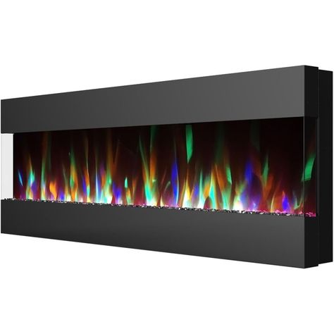 Enjoy the perfect ambiance for your home with Cambridge's recessed, wall mounted electric fireplace. Our modern and sleek design is perfect for any home and offers a LED color changing display to fit seamlessly into your home's aesthetic. The flames can operate with or without heat, which makes it perfect for warmer seasons and year-round use. A convenient remote control is included so you can easily adjust the settings from anywhere in the room. Our fireplace is easy to install and comes with t Wall Mounted Electric Fireplace, Mounted Electric Fireplace, Fireplace Furniture, Wall Mounted Fireplace, Fireplace Heat, Mounted Fireplace, Fireplace Heater, Wall Mount Electric Fireplace, Electric Fireplace Insert