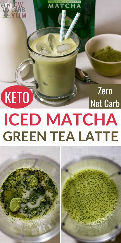 This keto matcha green tea latte is a great option to ice coffee. It's a refreshing low-carb drink that's low in calories with zero net carb! Macha Powder, Healthy Smooties, Country Meals, Iced Matcha Green Tea, Matcha Drinks, Tea Plants, Starbucks Matcha, Healthy Beverages, Low Calorie Vegan