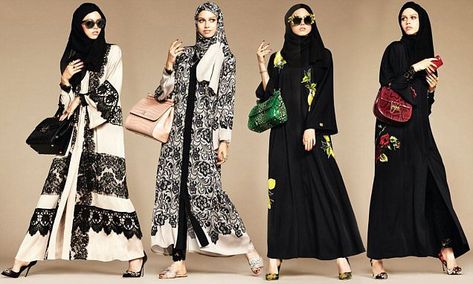 Italian fashion house Dolce & Gabbana has launched its first range of abayas and hijabs as it seeks to attract the growing market of fashion-conscious Muslim customers. New Hijab, Join Fashion, Stile Hijab, Abaya Style, Hijab Collection, Casual Hijab Outfit, Fashion Sites, Form Fitting Dress, Clothing Retail