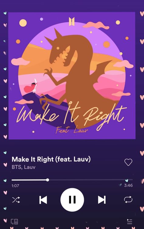 Make it right- BTS and Lauv Spotify and picsart Make It Right Bts, Bts Spotify, Bts Dancing, Bts Face, Pretty Lyrics, Bts Army, Make It, First Love, Bts