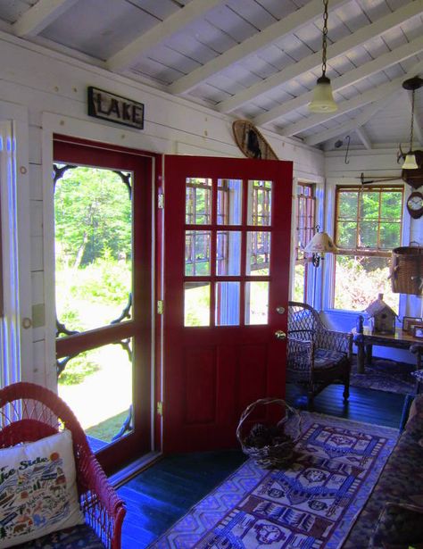 Cabin Foyer, Relaxing Summer Porches, Adirondack Camp, Camp Cottage, Adirondack Decor, Lodges Design, Lake Cabin Decor, Camp Wandawega, Home Relaxing