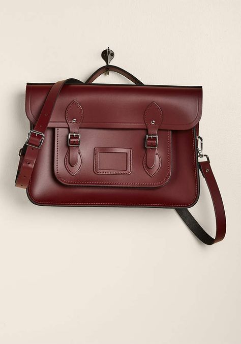 The Cambridge Satchel Company Bag in Oxblood - 15 by Cambridge Satchel from ModCloth Cambridge Bag, Burgundy Bag, Geeky Fashion, Company Bag, Style Challenge, Cambridge Satchel, Cambridge Satchel Company, Women's Handbags, Cute Bags