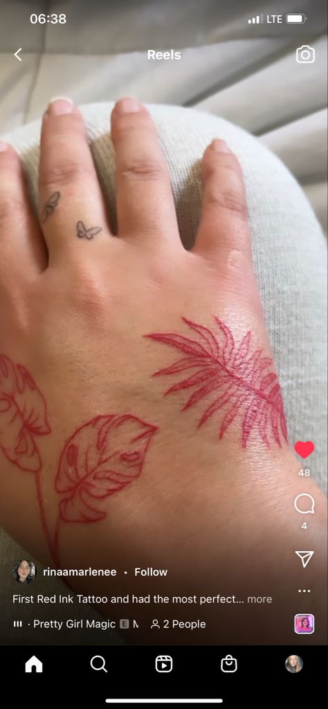 Red Leaf Tattoo, Leaf Tattoo, Magic E, Red Ink Tattoos, Red Leaves, Red Ink, Banana Leaf, Leaf Tattoos, Maple Leaf Tattoo