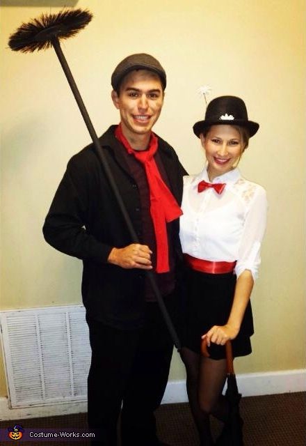 Mary Poppins Halloween Costume, Disney Couple Costumes, Creative Diy Costumes, Mary Poppins And Bert, Mary Poppins Costume, Holloween Costumes, Cute Couples Costumes, Halloween Costumes 2014, Costumes For Couples