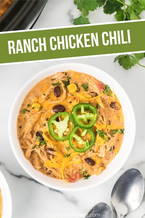 Ranch Chicken Chili Crockpot, Taco Ranch Chicken Chili, Ranch Chili Recipe, Ranch Chicken Chili, Slow Cooker Ranch Chicken, Dinner Ideas Slow Cooker, Weekend Recipes Dinner, Slow Cooker Easy, Delicious Chili Recipe