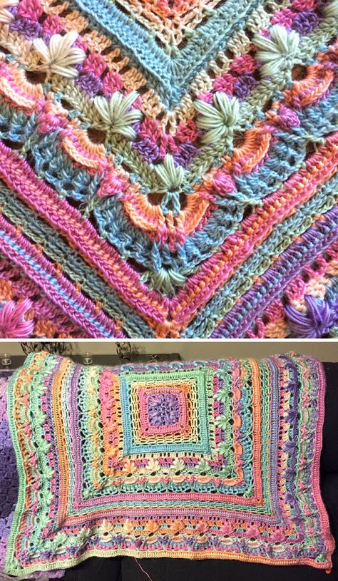 Georgia Squared - Crochet Pattern Crochet Quilt Tutorial, Crocheted Afghans, Crochet Pattern Tutorial, Crochet Bedspread Pattern, Crochet Blanket Designs, Crochet Mandala Pattern, Crochet Blanket Afghan, Crochet Throw Blanket, Crochet Cow