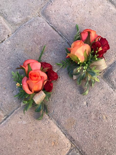 Wedding Pew Decorations, Red Corsages, Homecoming Flowers, Wrist Corsage Prom, Prom Corsage And Boutonniere, Homecoming Corsage, Corsage And Boutonniere Set, Bridesmaid Corsage, Matching Bridesmaids